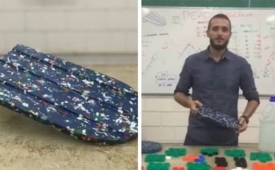 Estudante de engenharia, cubatense cria protótipo de telha reciclável