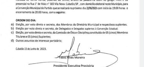 Edital MDB de Cubatão