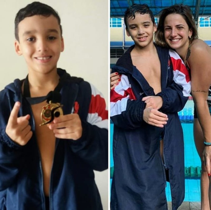 Nascido em Cubatão  e com apenas 8 anos de idade, Daniel Reis brilha na piscina do Corinthians