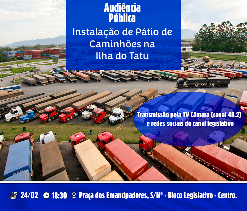 Audiência pública sobre pátio de caminhões ocorre nesta segunda-feira (24)