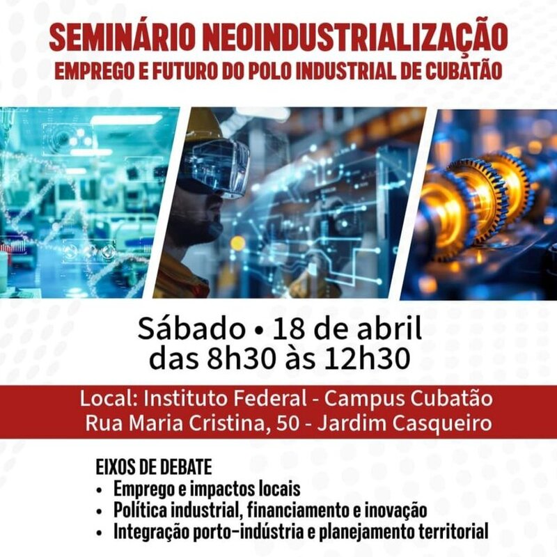 Cubatão realiza seminário sobre neoindustrialização