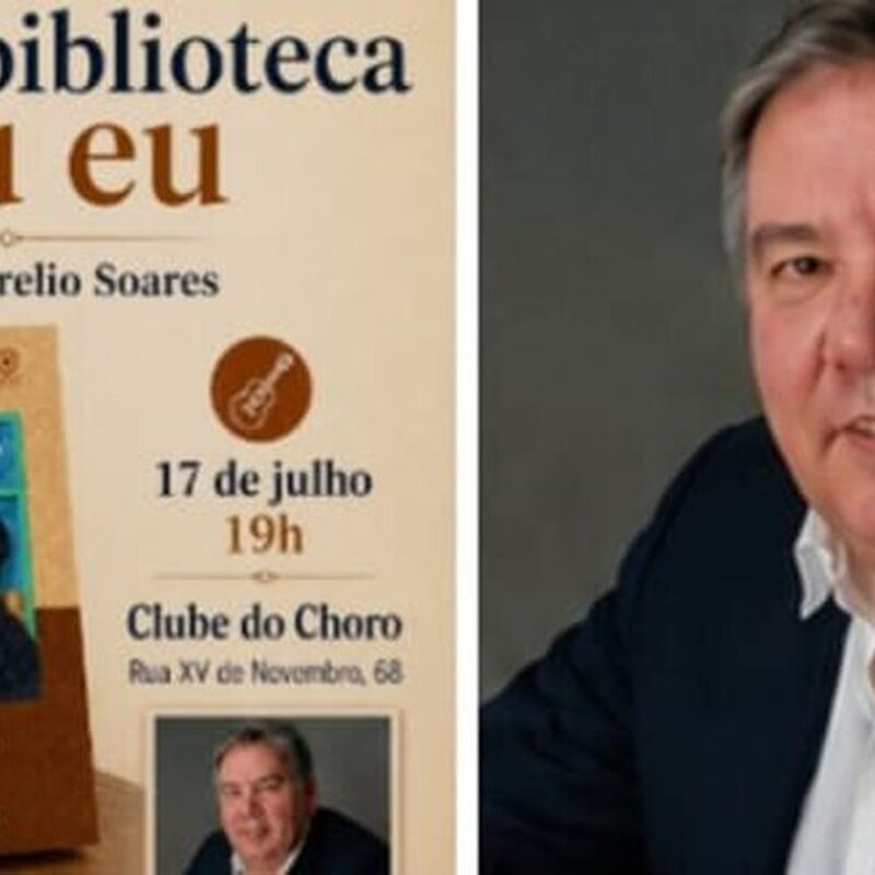 Marcio Aurélio Soares lança livro “Minha Biblioteca sou Eu”, no Clube do Choro, em Santos