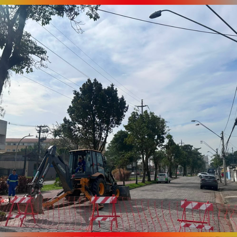 Avenida Henry Borden passa por obras de pavimentação, com trecho interditado